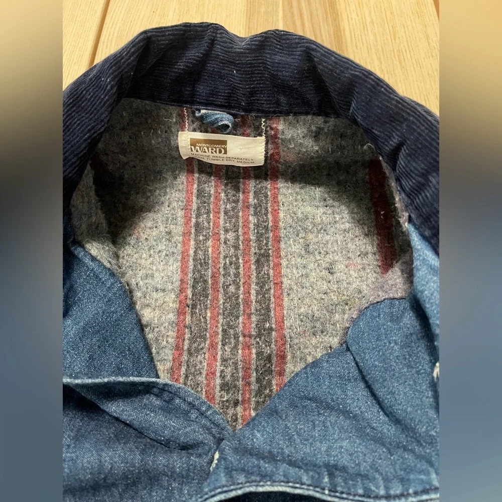 Vintage Montgomery Ward Denim Blanket Lined Worker‎ Jacket 42L